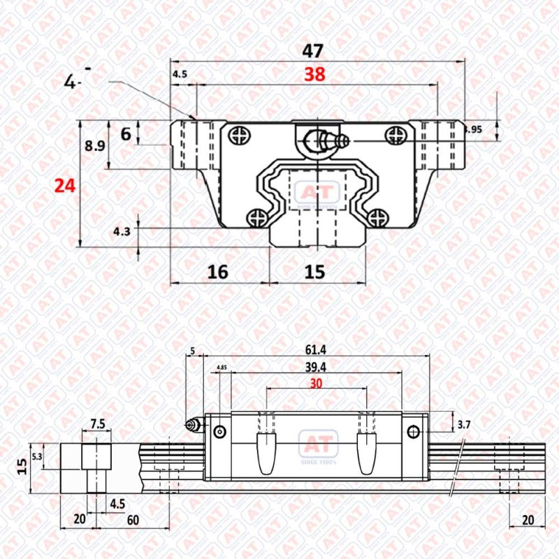 HGW 15CC WERB - HGW Series , Linear Guide Blocks , CNC Linear Guideways | WERB | Abdul Traders